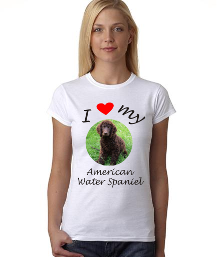 Dogs - I Heart My American Water Spaniel on Womans Shirt